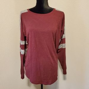 Pink by Victoria's Secret Maroon Baseball Tee